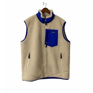 Patagonia Retro-X Vest Sherpa with Royal Blue Trim